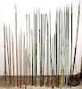 ASSORTED METAL AND GLASS LIGHTNING ROD PARTS