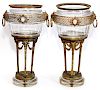 FRENCH CRYSTAL URNS PAIR