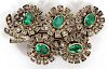 ANTIQUE LADY'S DIAMOND AND EMERALD BROOCH