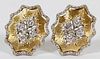 18KT GOLD AND 1CT DIAMOND EARRINGS PAIR
