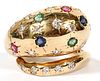 LADY'S MIXED GEM STONE RING 14KT.