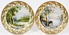 MYLA HAND PAINTED PORCELAIN PLATES TWO