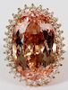 ROSE GOLD AND 33.18CT MORGANITE AND DIAMOND RING
