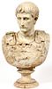 ITALIAN CARVED MARBLE BUST ROMAN EMPEROR