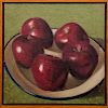 Paul Linfante: Five Apples on Plate #1