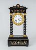 Victorian Gilt-Metal and Ebonized Pillar Clock