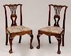 Pair of George III Carved Fruitwood Side Chairs