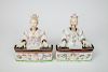 Pair of Chinoiserie Painted Bisque Nodding Head Figures
