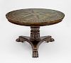 Regency Style Faux Marble and Ebonized Center Table, 20th C.
