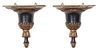 A Pair of Gilt and Ebonized Wall Brackets Height 8 inches.