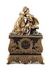 An Empire Gilt and Patinated Bronze Figural Mantel Clock Height 21 3/4 inches.