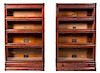 A Barrister Bookcase Height of each 58 x width 34 x depth 12 1/4 inches.