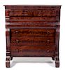 An American Empire Mahogany Chest of Drawers Height 52 x width 47 x depth 22 1/2 inches.