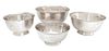 Five American Silverplate Revere Bowls Diameter of largest 8 1/4 inches.
