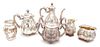 An American Silver-Plate Tea and Coffee Service Height of coffee pot 10 inches.