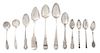 An Assembled Collection of Silver Spoons Length of longest 9 inches.