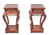 A Pair of Chinese Hardwood Stands Height 20 inches.