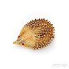 18kt Gold Hedgehog Brooch