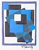 Victor Vasarely Gouache On Paper Abstract