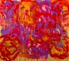 Cy Twombly Mixed Media Abstract on Canvas