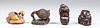 Group of Four Carved Netsuke, Birds & Mammals