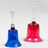 Two Blown Glass Table Bells