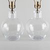 Pair of Simon Pearce Glass Lamps