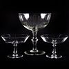 Two Val St. Lambert Glass Small Compotes and a Larger Compote
