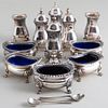 Group of English Silver Plate Salt Cellars and Casters