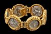 22K+ Gold Bracelet w/ 6 Ancient Roman Coins