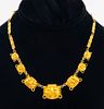 18K Yellow Gold Peruvian Mask Necklace