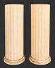 Neoclassical Style Fluted Part Columns, Pair