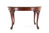 Queen Anne Style Leather Top Round Coffee Table