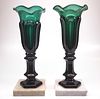 Pattern-molded vases, pair