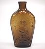 Pattern-molded Lafayette portrait flask