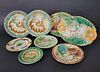 Eight Pieces of Antique French Majolica