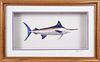 John H. Gresser Carved and Painted Half Body Marlin in Shadowbox