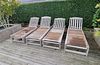 Four Smith & Hawken Teakwood Chaise Lounges
