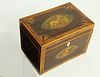 British Regency Lion Inlaid Double Compartment Tea Caddy, 19th Century