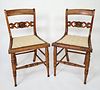 Pair of 19th Century New England Sheraton Tiger Maple Side Chairs