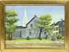 Hal Polin Miniature Oil on Board "View of Summer Street Church"