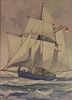 Gordon Hope Grant Watercolor on Paper "Clipper Ship"