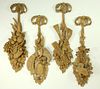 Four Continental Deeply Carved Wood "Four Seasons" Panels