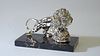 Antique French Chrome Plated Lion Sculpture