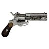 Belgian Pinfire Revolver With Folding Knife Blade