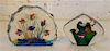 * Two Aquarium Paperweights. Width of wider 7 1/4 inches.