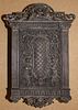 * A Neoclassical Metal Wall Cabinet Height 23 1/4 x width 15 1/2 inches.