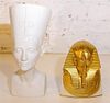 * Two Egyptian Style Porcelain Busts Height of first 11 1/2 inches.