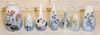 * Seven Bing & Grondahl Porcelain Floral Decorated Vases. Height of tallest 7 1/2 inches.