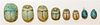 A Collection of Egyptian Carved Scarabs Length of longest 1 1/4 inches.